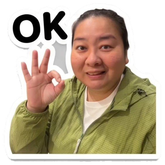 Woman making OK gesture with hand, smiling Daily Life of a Friendly Woman sticker for expressive chats and social replies.