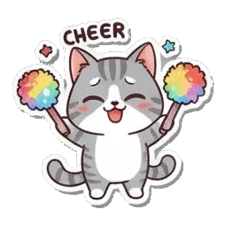 兴奋欢呼 Chibi Tabby's Moods sticker for expressive chats and social replies.