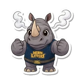 犀牛握拳鼓劲 Chubby Rhino Fun sticker for expressive chats and social replies.