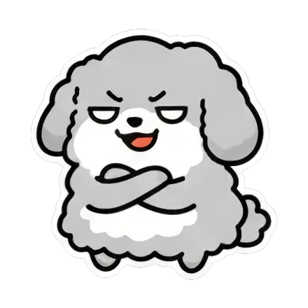 狗狗叉腰生气 Cute Fluffy Dog Stickers sticker for expressive chats and social replies.