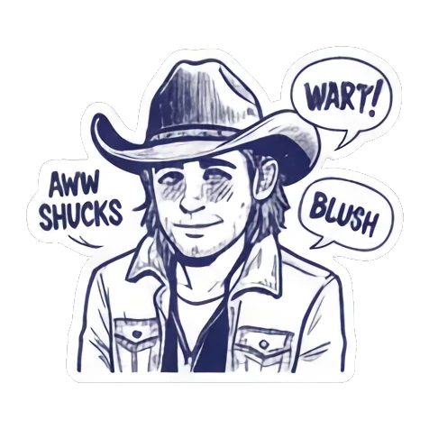 牛仔沮丧哭泣 Cowboy Expressive Stickers sticker for expressive chats and social replies.