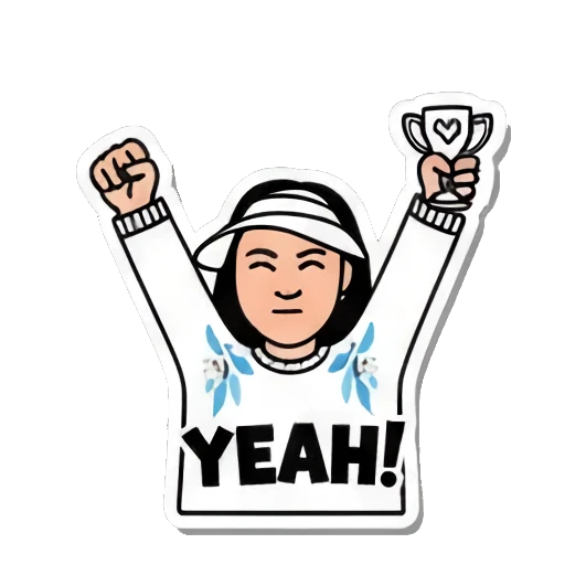 女孩胜利WIN Visor Girl's Expressive World sticker for expressive chats and social replies.