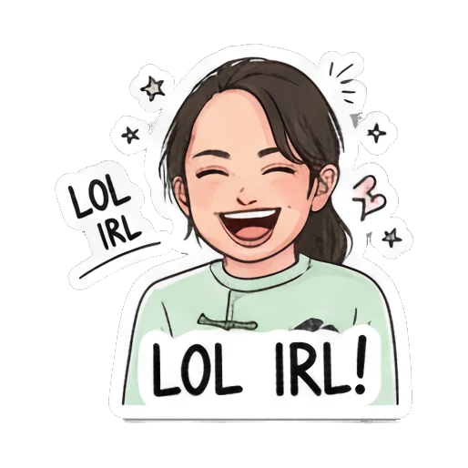 Pondering with a finger on chin Daily Life of a Lively Girl sticker for expressive chats and social replies.