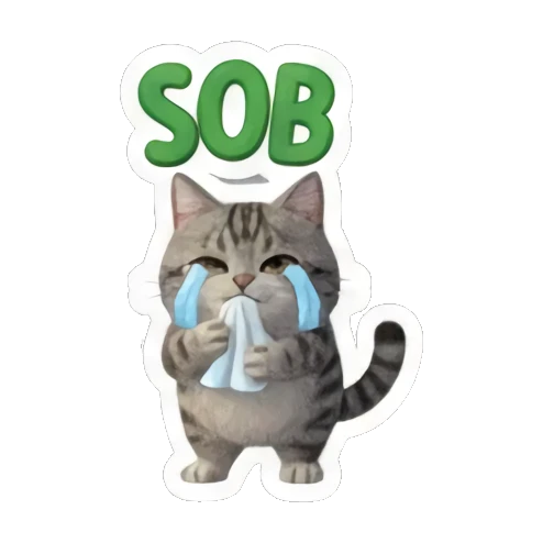 小猫感动流泪 Festive Tabby Expressions sticker for expressive chats and social replies.