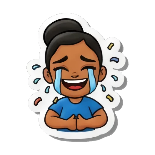 crying with laughter Playful Girl Expressions sticker for expressive chats and social replies.