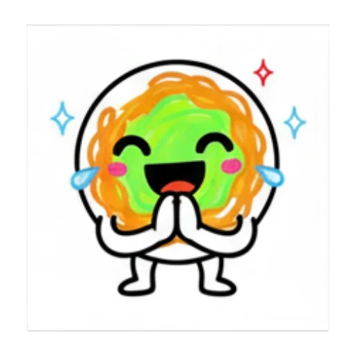 双手合十害羞。 Green Blob Expressive Stickers sticker for expressive chats and social replies.
