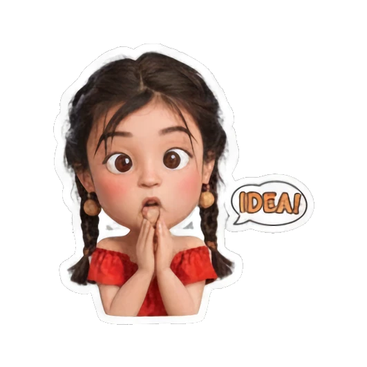 女孩灵光一闪 Little Red Dress Girl sticker for expressive chats and social replies.