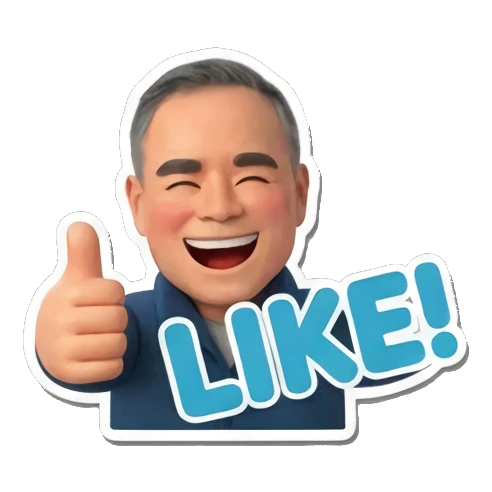 man giving a thumbs up Cheerful Middle-Aged Man Daily Life sticker for expressive chats and social replies.