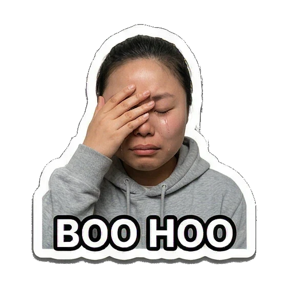 Girl crying with hand on face Hip-hop Girl Daily Vibes sticker for expressive chats and social replies.