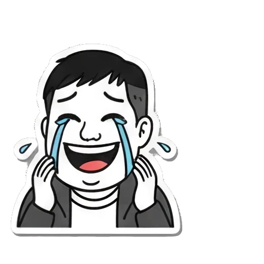 大笑表情配So Happy文字 Everyday Man Moods sticker for expressive chats and social replies.
