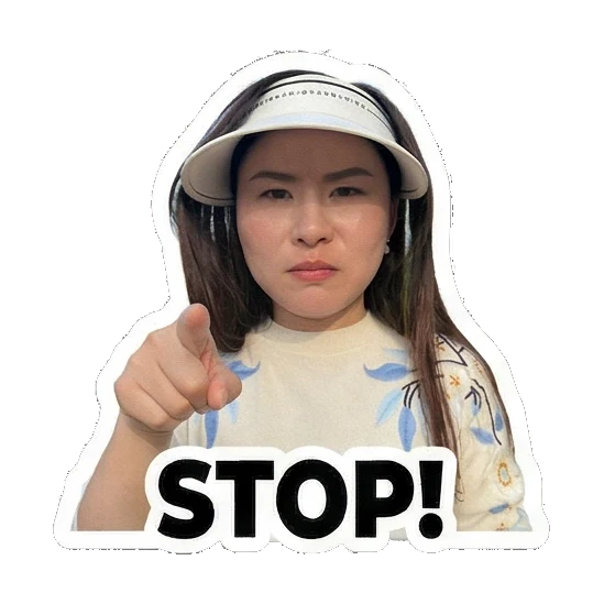 成年女性竖拇指向下说NOPE Lively Lady's Expressive Moments sticker for expressive chats and social replies.