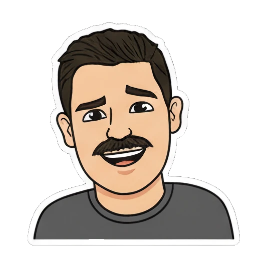 Mustache man smiling with OK text Mustache Man Daily Vibes sticker for expressive chats and social replies.
