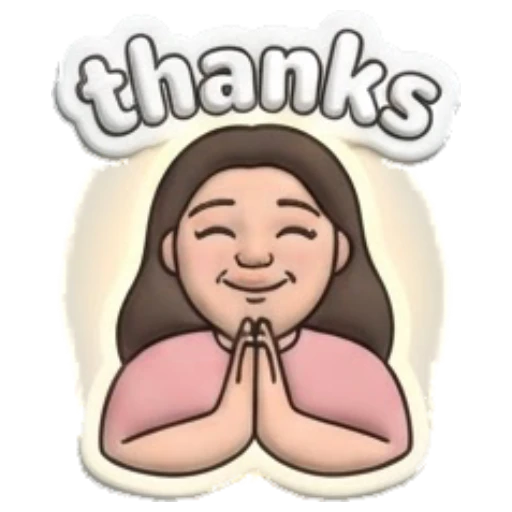 Girl with hands together saying thanks Puffy Girl Daily Vibes sticker for expressive chats and social replies.