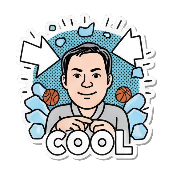 Man saying good Basketball Pop Art Guy sticker for expressive chats and social replies.