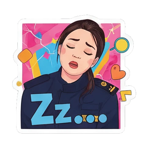 Female eating pizza Vivid Pop Persona sticker for expressive chats and social replies.