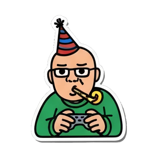 lightbulb idea moment Bald Guy Pop Art Vibes sticker for expressive chats and social replies.