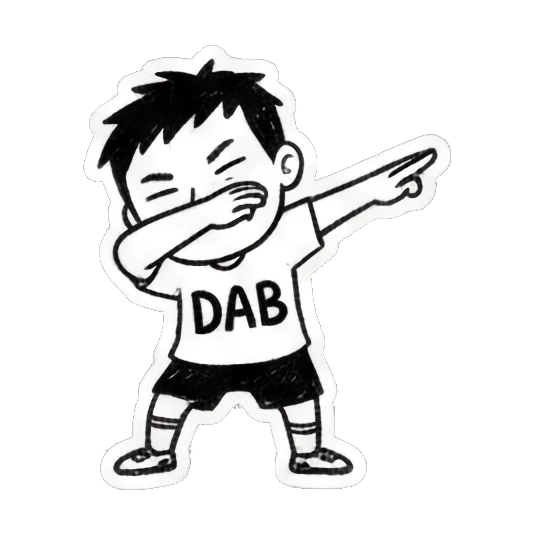 小男孩跳DAB Soccer Boy's Daily Play sticker for expressive chats and social replies.