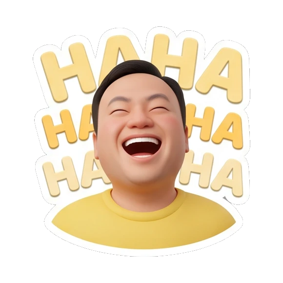 大笑表情 Modern Guy Daily Vibes sticker for expressive chats and social replies.
