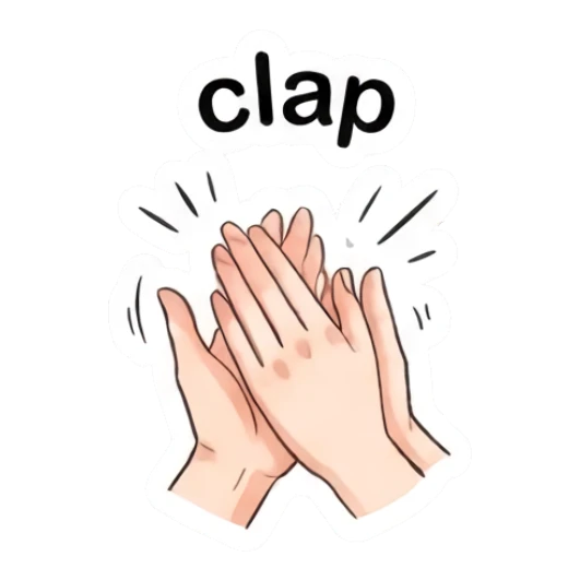 Pair of hands clapping with text clap Modern Girl Daily Vibes sticker for expressive chats and social replies.