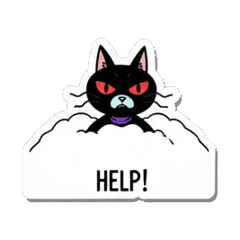 沮丧猫 Black Cat Ski Adventures sticker for expressive chats and social replies.