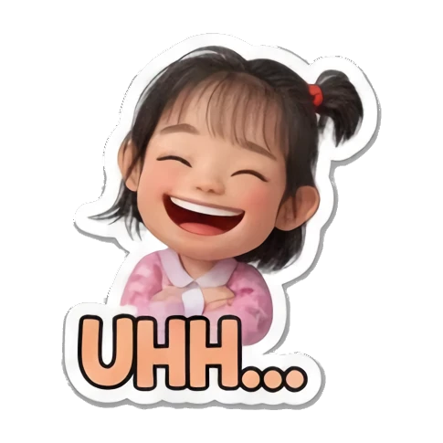 小女孩开心大笑 Little Girl Daily Vibes sticker for expressive chats and social replies.