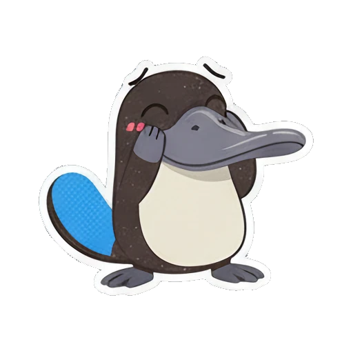 Loving platypus with heart icon Playful Platypus Pals sticker for expressive chats and social replies.