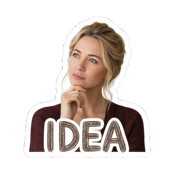 托腮思考IDEA Daily Life of a Modern Woman sticker for expressive chats and social replies.