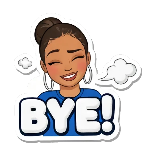 眨眼告别Bye女孩 Sassy Girl Slang sticker for expressive chats and social replies.