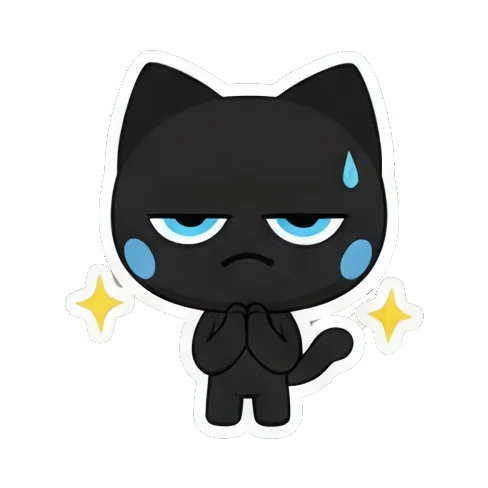 holding red heart Playful Black Cat Expressions sticker for expressive chats and social replies.