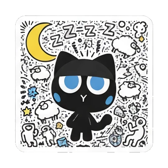 社交聊天适用 Doodle Cat Expressions sticker for expressive chats and social replies.