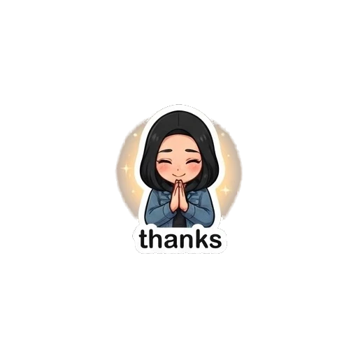 Grateful girl with hands pressed together in prayer pose Cool Girl Daily Vibes sticker for expressive chats and social replies.