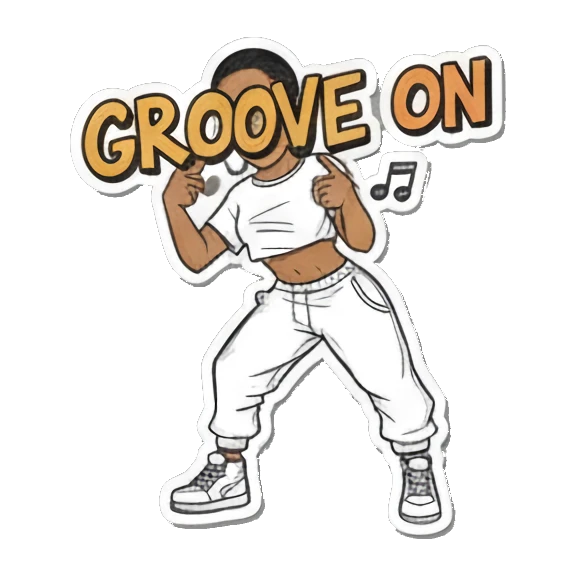 动感节奏GROOVE ON Urban Diva Vibes sticker for expressive chats and social replies.