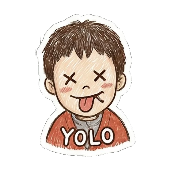 silly boy yolo Little Boy Doodle Expressions sticker for expressive chats and social replies.
