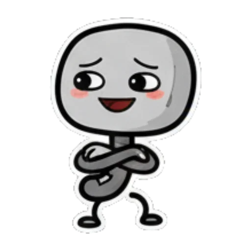 小人害羞脸红低头 Expressive Grey Blob sticker for expressive chats and social replies.