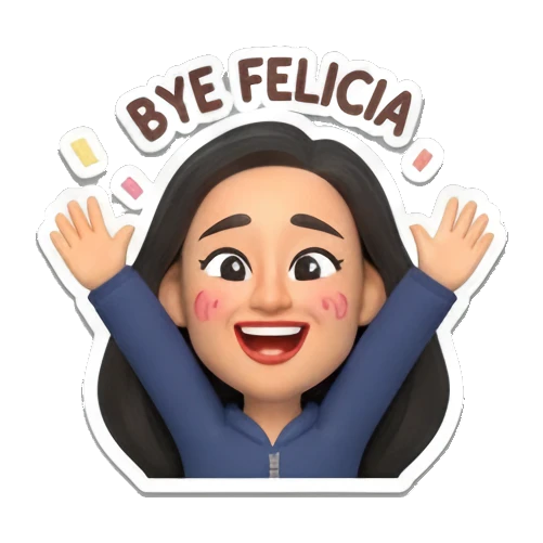 挥手告别的女孩 Daily Moods of a Modern Girl sticker for expressive chats and social replies.
