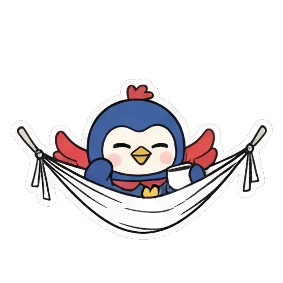 灰色背景展示 Blue Bird Doodle Adventures sticker for expressive chats and social replies.