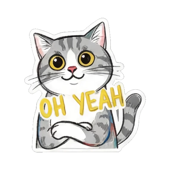 Relaxed cat chilling out Mischievous Meow Moments sticker for expressive chats and social replies.