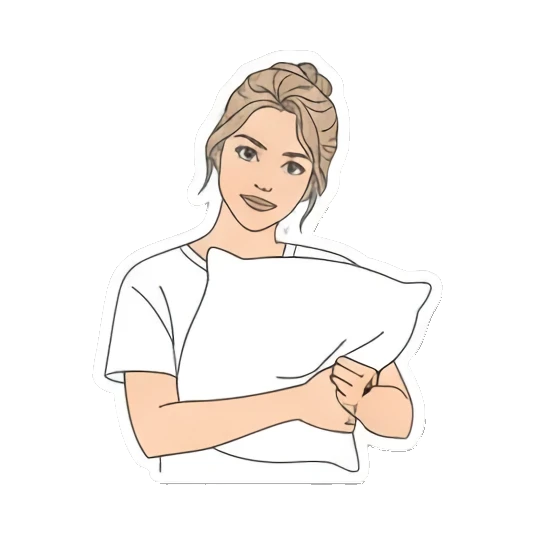 女孩抱枕头放松 Girl's Daily Reactions sticker for expressive chats and social replies.