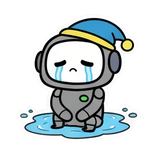 疑惑哭泣吃月饼 Cute Robot Daily Expressions sticker for expressive chats and social replies.