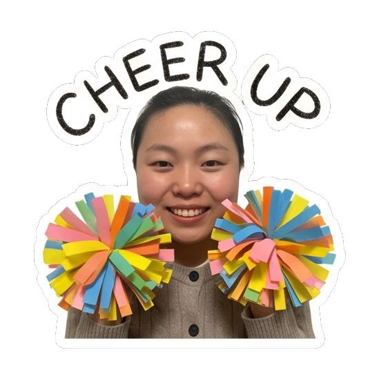 手持彩球加油 Daily Life of a Cheerful Girl sticker for expressive chats and social replies.