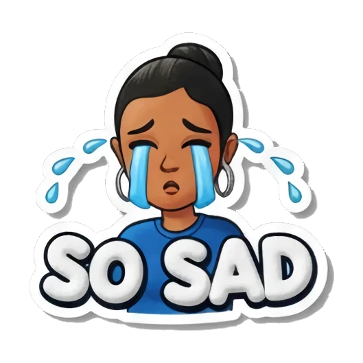 女孩伤心流泪 Playful Girl Expressions sticker for expressive chats and social replies.