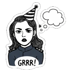 女警生气GRRR! Quirky Officer Expressions sticker for expressive chats and social replies.
