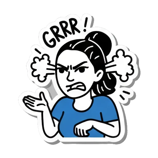 女孩伤心SAD Pop Art Girl Expressions sticker for expressive chats and social replies.