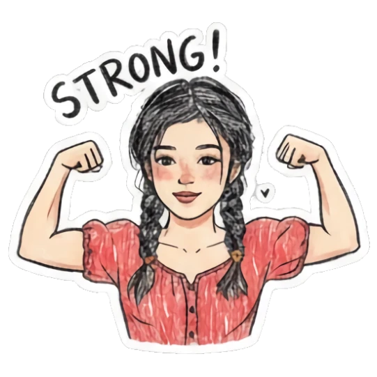女孩沮丧表情 Girl's daily sticker for expressive chats and social replies.