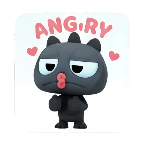 Angry monster with pouty lips and text ANGRY Little Dark Monster Daily sticker for expressive chats and social replies.
