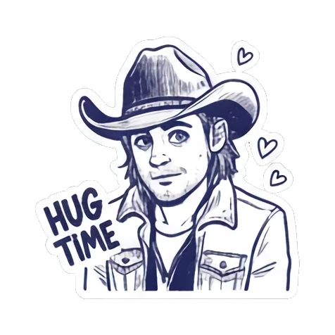 牛仔吃东西NOM NOM Cowboy Expressive Stickers sticker for expressive chats and social replies.