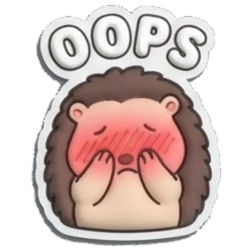 Hedgehog blushing and covering face in embarrassment Puffy Hedgehog Daily sticker for expressive chats and social replies.