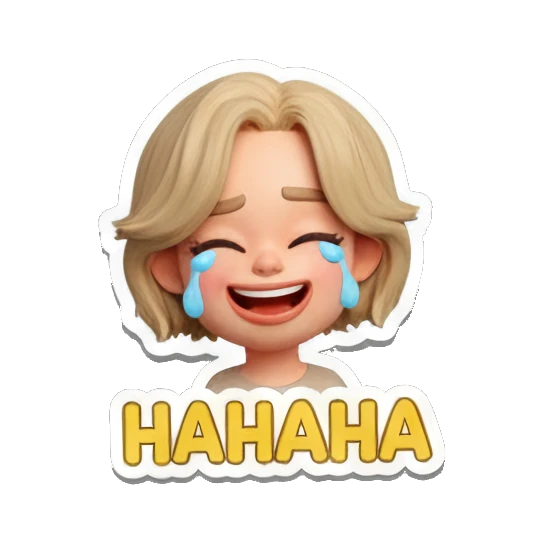开心大笑的女孩 Blonde Girl Daily Vibes sticker for expressive chats and social replies.