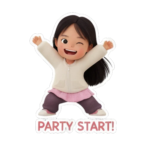 女孩摇滚姿势 Little Dancer Joy sticker for expressive chats and social replies.