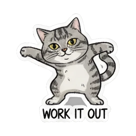 cat looking cool and smooth Dancing Tabby Vibes sticker for expressive chats and social replies.